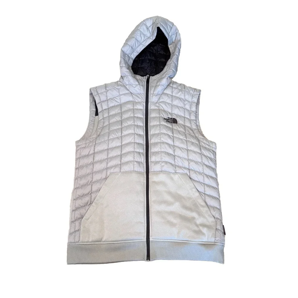 The North Face Kilowatt Gray‎ Thermoball Hooded Vest Men's Sz M EUC